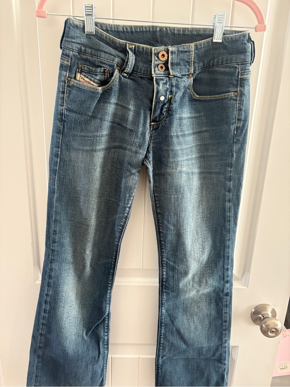 Diesel Women's Blue Bootcut Jeans with Contrast Stitching